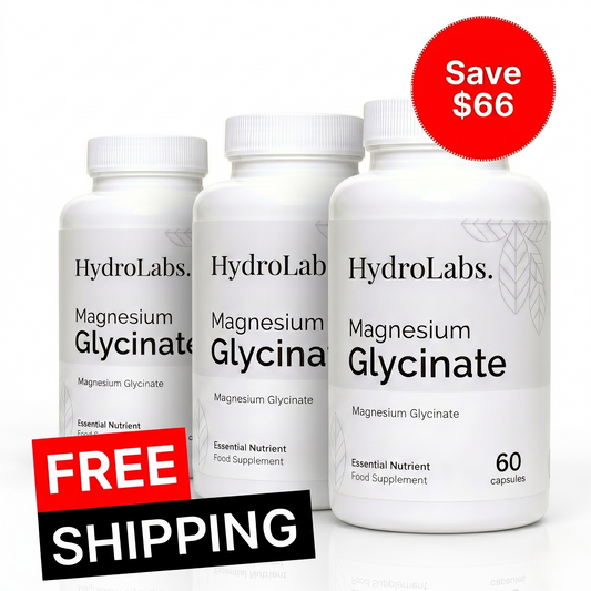 HydroLabs Magnesium Glycinate — 3 Bottles (90-day supply)